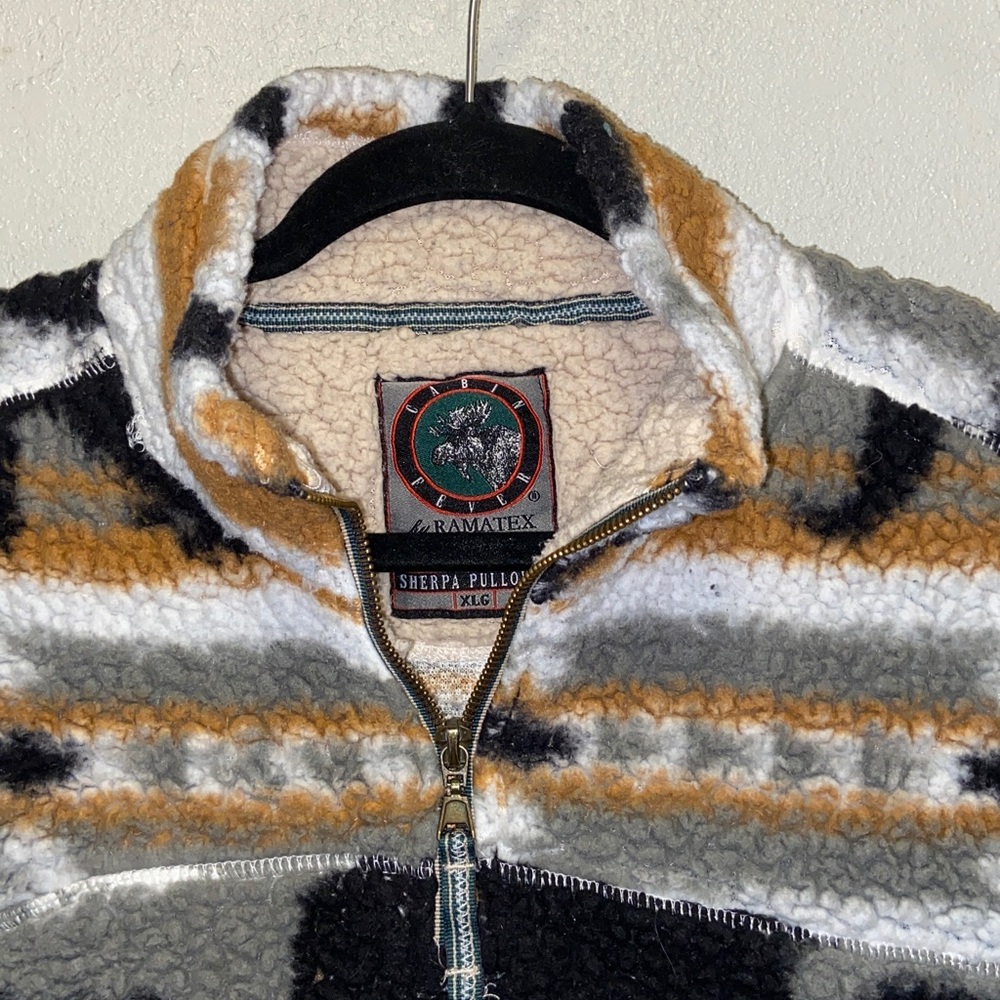 Cabin Fever  Unisex Cozy Cabincore Sherpa 1/4 Zip Fleece Pullover 3606 - Picture 3 of 9
